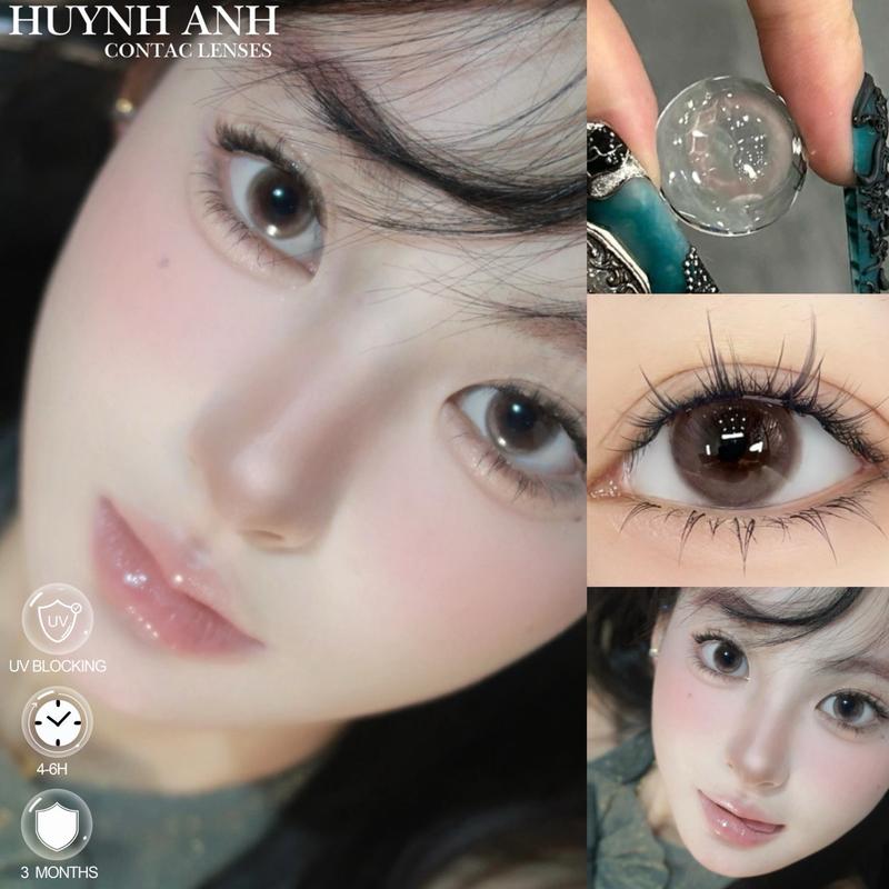 Lens Mắt Kính Áp Tròng hồng trà sữa nhạt FC318 pink Dia 14.0mm Gdia 13.3mm [Giá 1 Đôi + Kèm Khay Dụng Cụ]