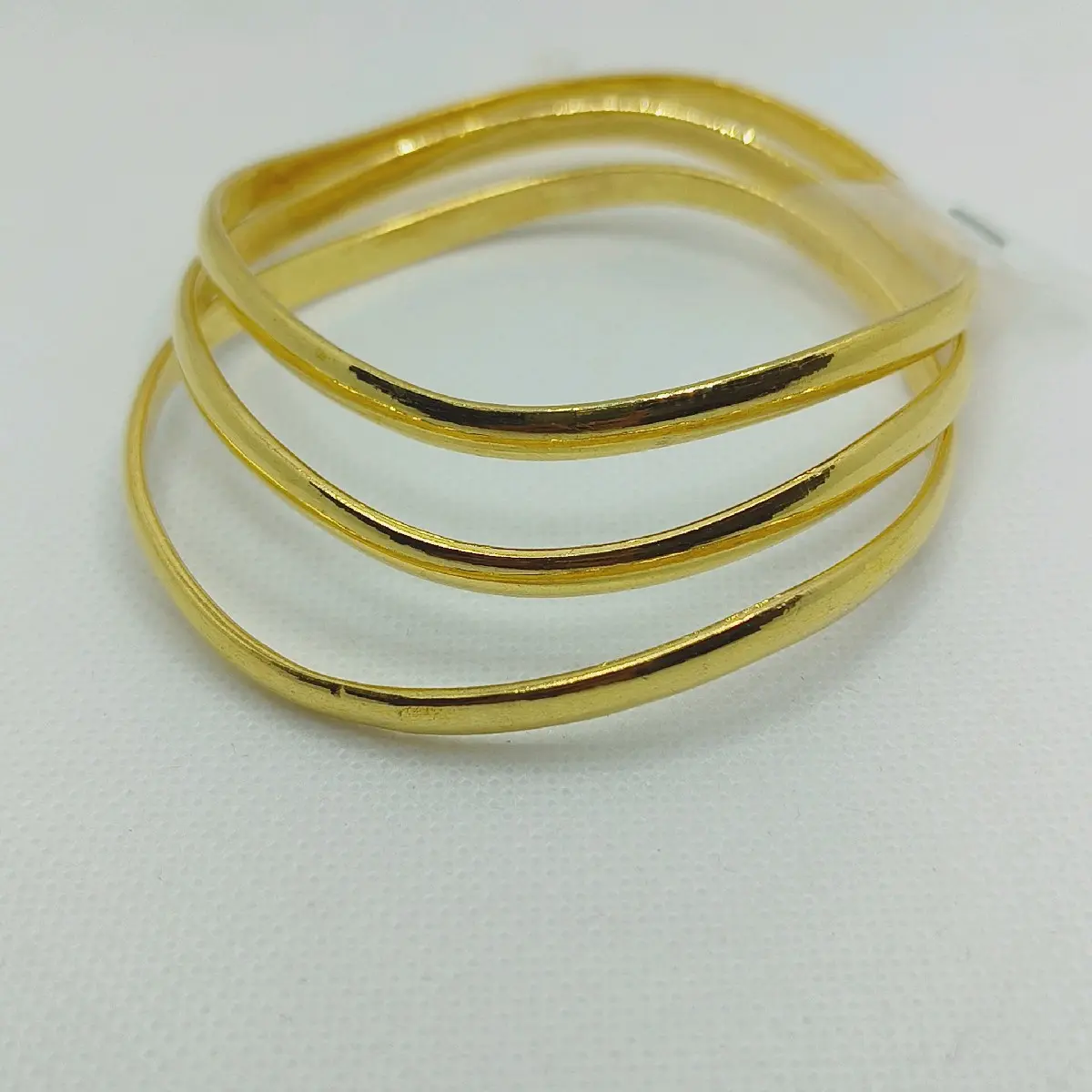 Gelang Tangan Keroncong Safari Lengkung Lapisan Warna Emas 24K