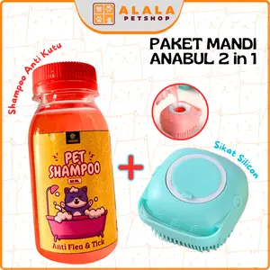Paket Grooming Kucing All Protection Shampo Anti Kutu Jamur Gatal dan Sikat Mandi Isi Ulang Alalastore