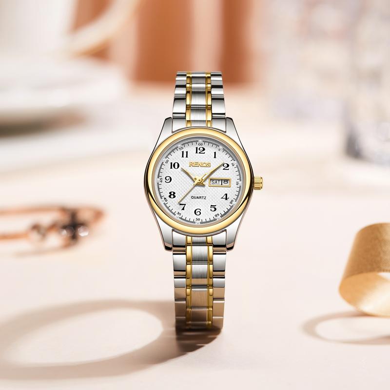 Đồng Hồ Renos Cổ Điển 7235L Dành Cho Nữ Không Thấm Nước Relo Chính Hãng Thời Trang Được Làm Bằng Thép Đồng Hồ Thạch Anh Sang Trọng