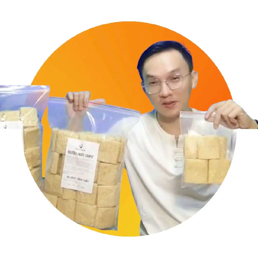 Sườn Non Chay 1 kg, giòn, nở, tiết kiệm, chuyên dùng cho món chiên, xào.
