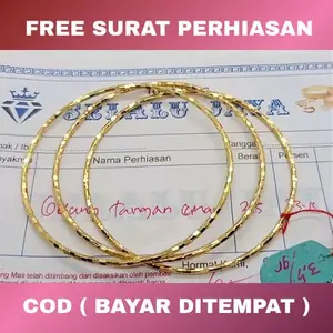 Gelang tangan keroncong lapis emas muda isi 3pcs gelang rangan wanita terlaris free surat toko