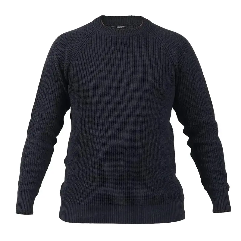 Sweater Rajut Premium Cotton Wool Pria Forzie Mats - Black Knit Crewneck Polos Tebal Lengan Panjang Hitam Slim-fitting Crew Neck Santai Wol Knitwear Cardigan Baju Katun Kerah Navy Motif Cowok 0