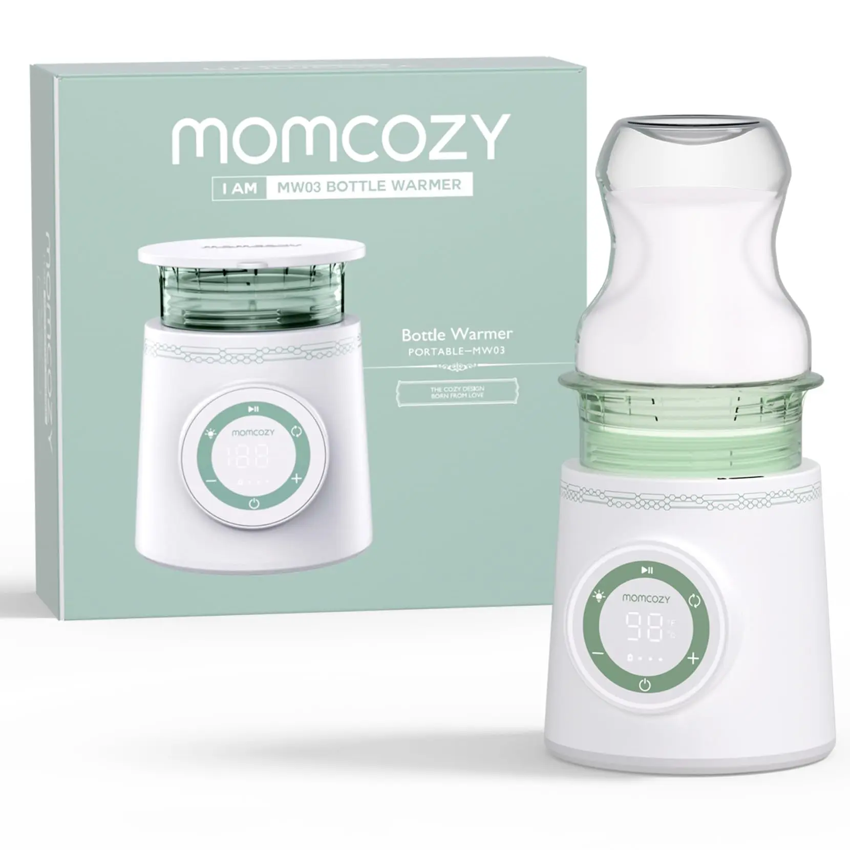 Momcozy Portable Travel Bottle Warmer, Dual Leakproof Travel Bottle Warmer, Fast Heating, Safe Material Baby Bottle Warmer