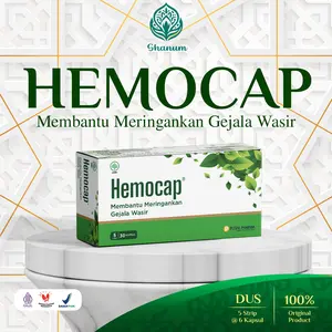 Hemocap Box - Membantu Meringankan Gejala Wasir - Isi 30 Kapsul ( 5 Strip @ 6 Kapsul )