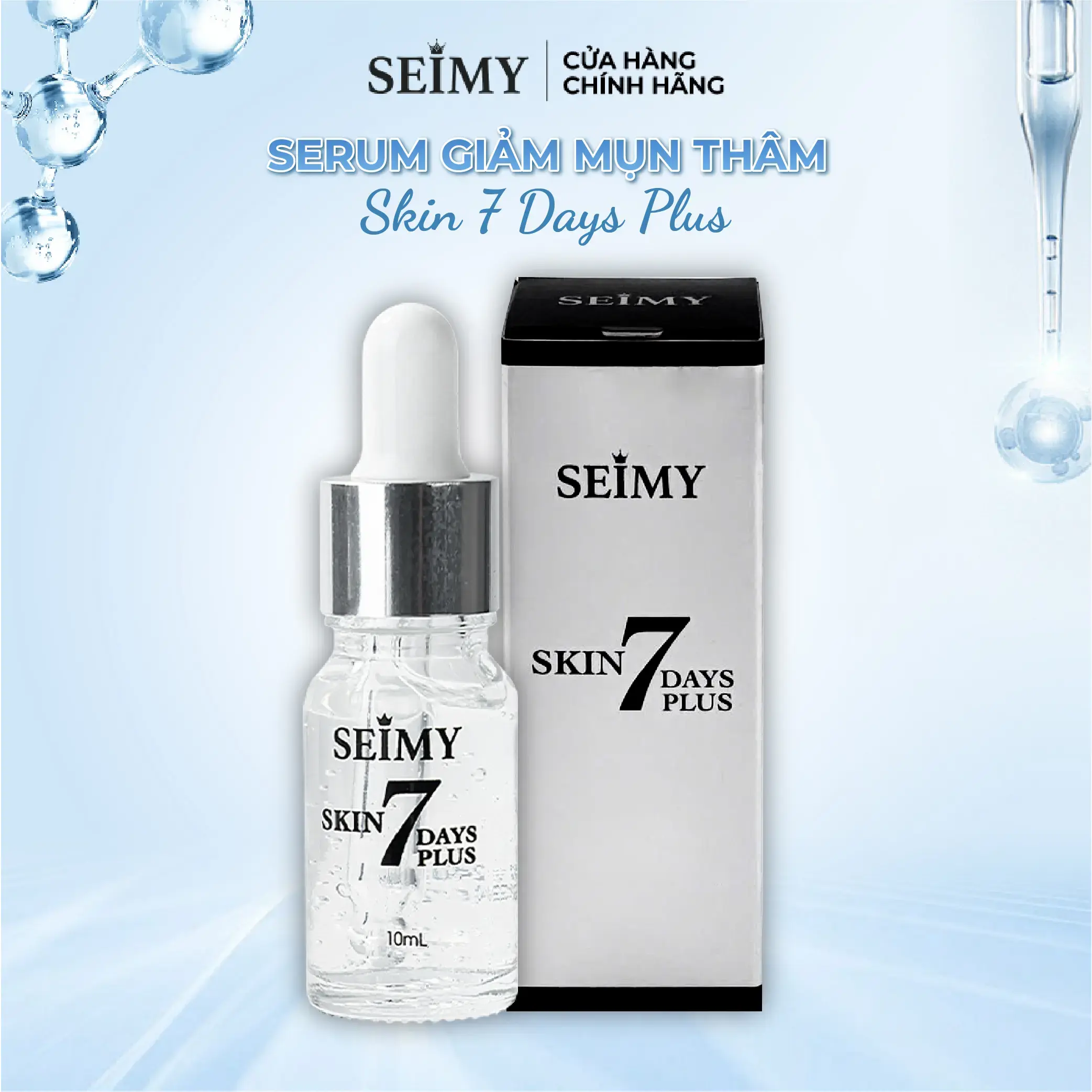 Serum mụn thâm Seimy - Skin 7 Days Plus 10ml Skincare Dành cho da mụn, thâm