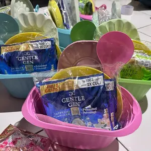 GENTLE GEN 16pcs GRATIS piring bonus wadah sayur , detergen cair kemasan 1000an murah COD ( bisa pilih warna )
