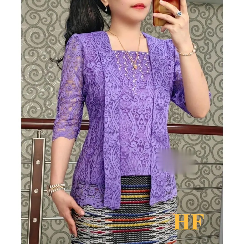 HF Atasan Kebaya Kartini/ Blouse Kartini/ Semi Prancis Baju Pesta Wanita