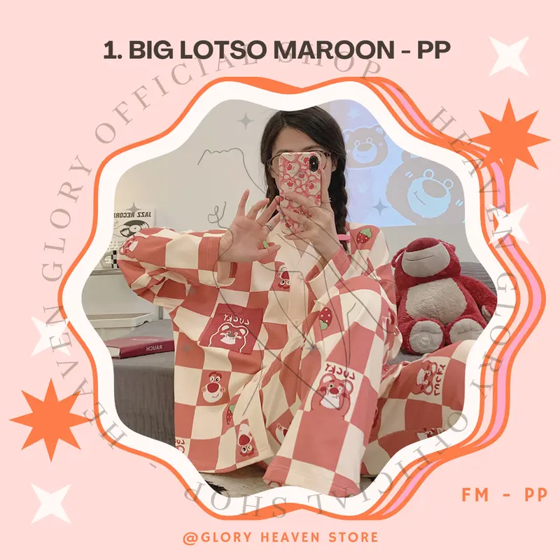 Glory JUMBO Baju Tidur Wanita Lengan Pendek Celana Pendek Panjang | Piyama Pajama Import | Piyama Wanita Set | Piyama Full Kancing Lembut | Piyama Korea | Piyama Dewasa | Piyama Busui 6