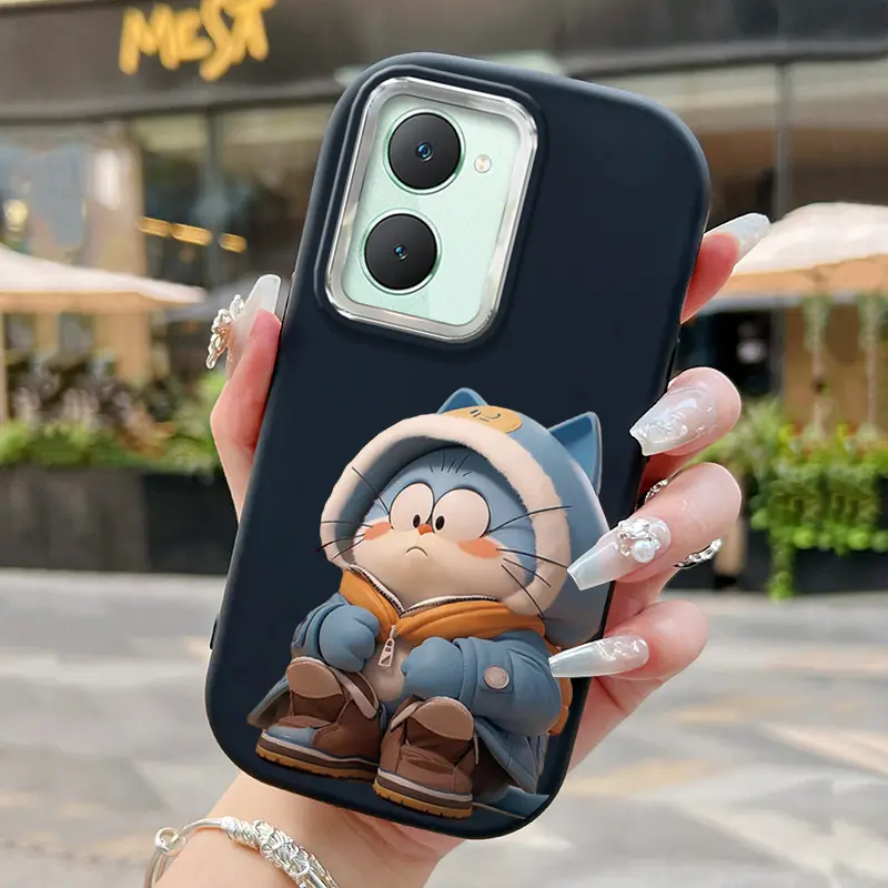 Casing Hp Untuk VIVO Y03 Y18 Y18E Y28s 5G Case Kucing Kartun Lucu Casing ponsel silikon lembut kasing Anti guncangan Kesing pelindung Penutup Softcase Cesing 2