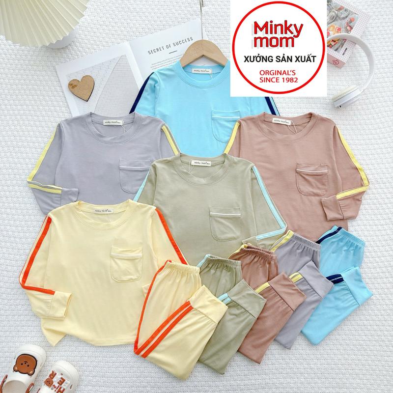 8KG TỚI 40KG MINKY VIỆT NAM Bộ Quần Áo Dài Tay Thun Lạnh cho Trẻ Em Bé Trai Bé Gái In Hình Dễ Thương vải mềm mịn thoáng mát