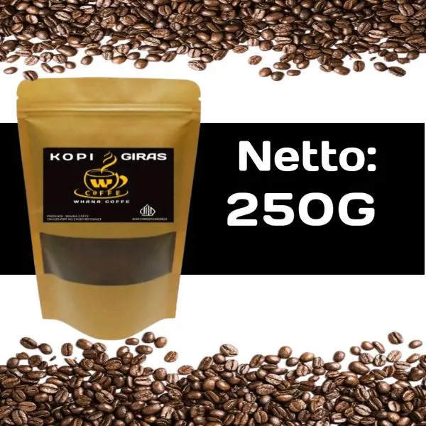 Kopi Bubuk Giras 250G, Kopi Bubuk, cocok untuk warkop, Kopi Robusta hitam 0
