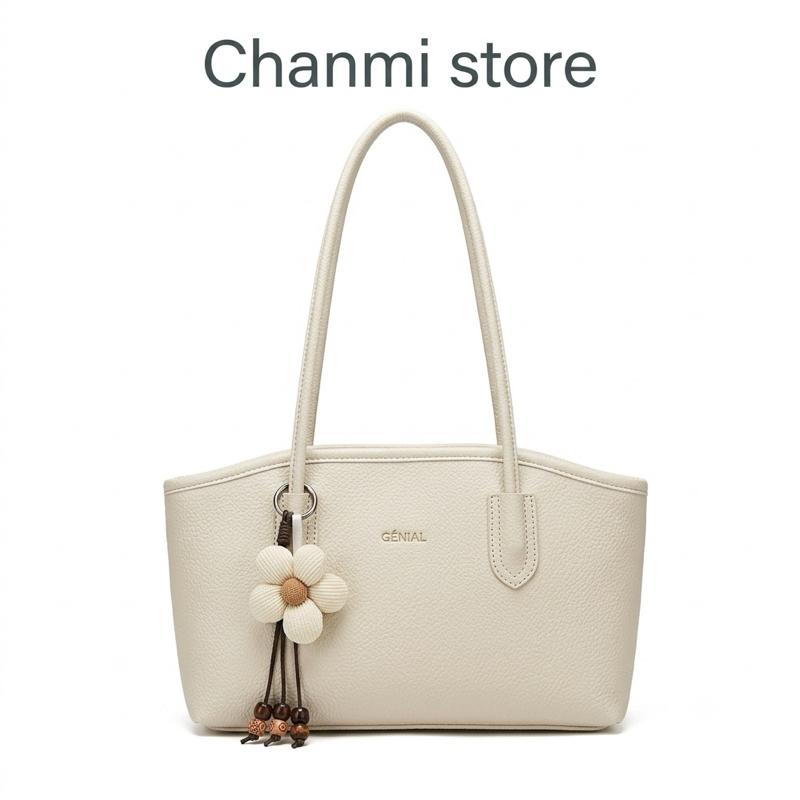 (Mua 1 Tặng 1 charm hoa cuc) Túi xách nữ đeo vai chất da gạo mềm  5 màu dễ phối đồ TL0511