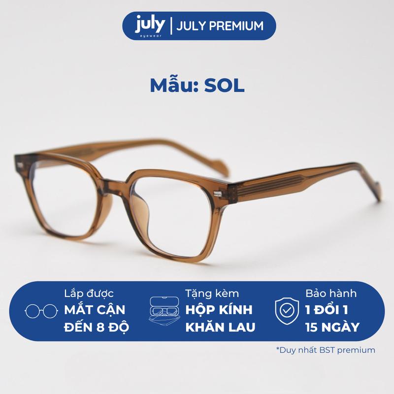 Gọng Kính Cận Nam Nữ SOL Form vuông cốt kim loại chắc chắn, thời trang July Eyewear Premium