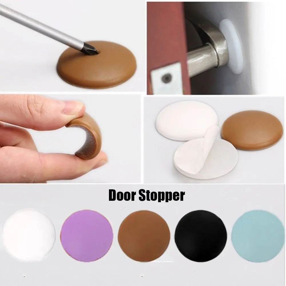 toolstk Rubber Doorknob Anti-slip Sticker Self Adhesive Wall Protector Bumper Door Handle Stopper