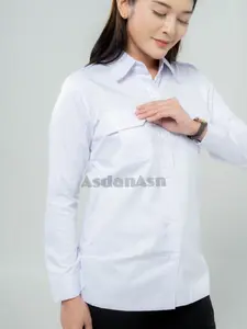 KEMEJA Kerja PDH WANITA putih Lengan Panjang Baju PDH Wanita Seragam PNS Wanita Kerja Blazer