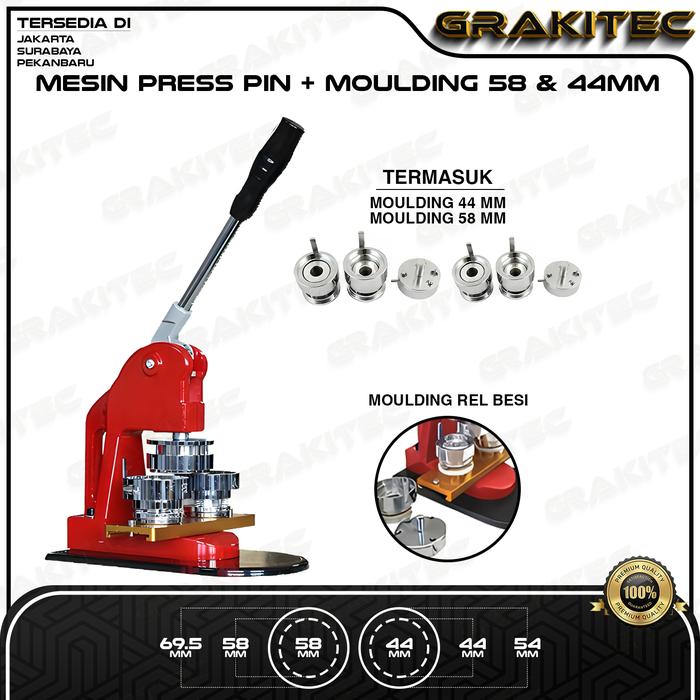 Gambar Grakitec MESIN PRESS PIN TALENT TERMASUK MOULDING 58 & 44  MURAH AWET - PAKET USAHA 58 & 44 dari Grakitec Kota Administrasi Jakarta Barat 4 Tokopedia