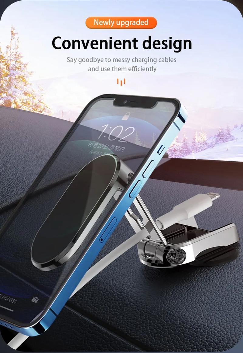 Product Introduction of Foldable Magnetic Phone Holder in Car GPS Air Vent Mount Magnet CellPhone Stand Portable Car Mobile Support For iPhone 13 Xiaomi 6