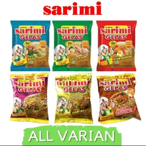 Sarimi Gelas Mie Instan Tinggal Seduh All Variant Rasa Food Noodles Goreng Makanan Ayam Pedas Kuah Iga