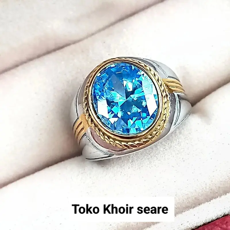 CINCIN BATU BLUE TOPAZ MINIMALIS SUPER KEREN
