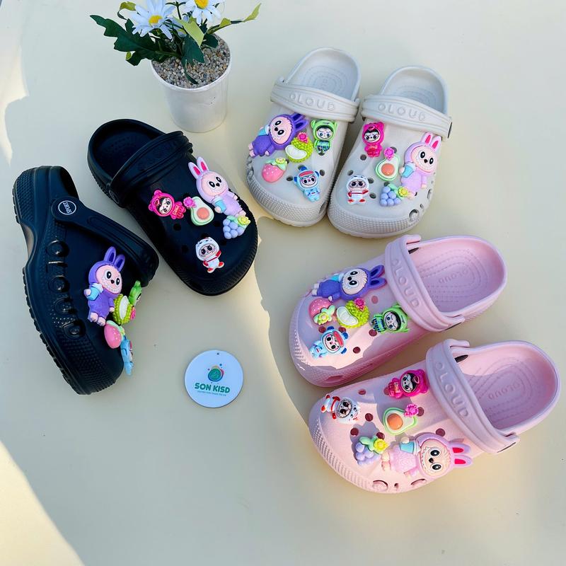 FROM TO Dép Sục Cho Bé Gắn Sticker nổi 3D Siêu Xinh Chất EVA Nhẹ Êm Size Từ 24-35