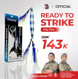 Paradise Ready To Strike Metal Jig Cumi Premium Fish Lure GID 60-120gr - Jigging Laut Glow In The Dark untuk Tuna GT & Ikan Besar - Desain Aerodinamis Anti Karat - Umpan Pancing | MJC