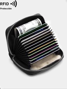 Cartera de Cuero para Hombre con Bloqueo RFID, Porta Tarjetas de Crédito Elegante, Diseño Seguro y a la Moda, Ideal para Todas las Estaciones