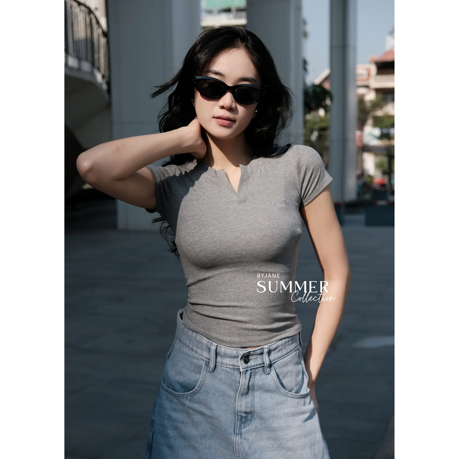 (MỞ BÁN) Áo Thun Cổ Trụ Tàu Ôm eo BYJANE-356 | BigBuy360 - bigbuy360.vn (MỞ BÁN) Áo Thun Cổ Trụ Tàu Ôm eo BYJANE-356 | BigBuy360 - bigbuy360.vn