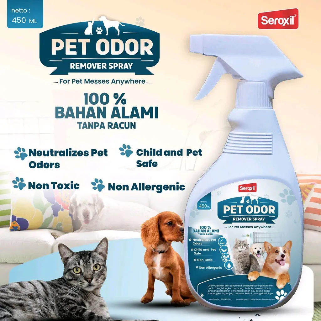 [AC] PARFUM PENGHILANG BAU PUP KOTORAN  HEWAN 450 ML - SEROXIL PET ODOR REMOVER SPRAY - SEMPROTAN PENGHILANG BAU PESING ANJING KUCING