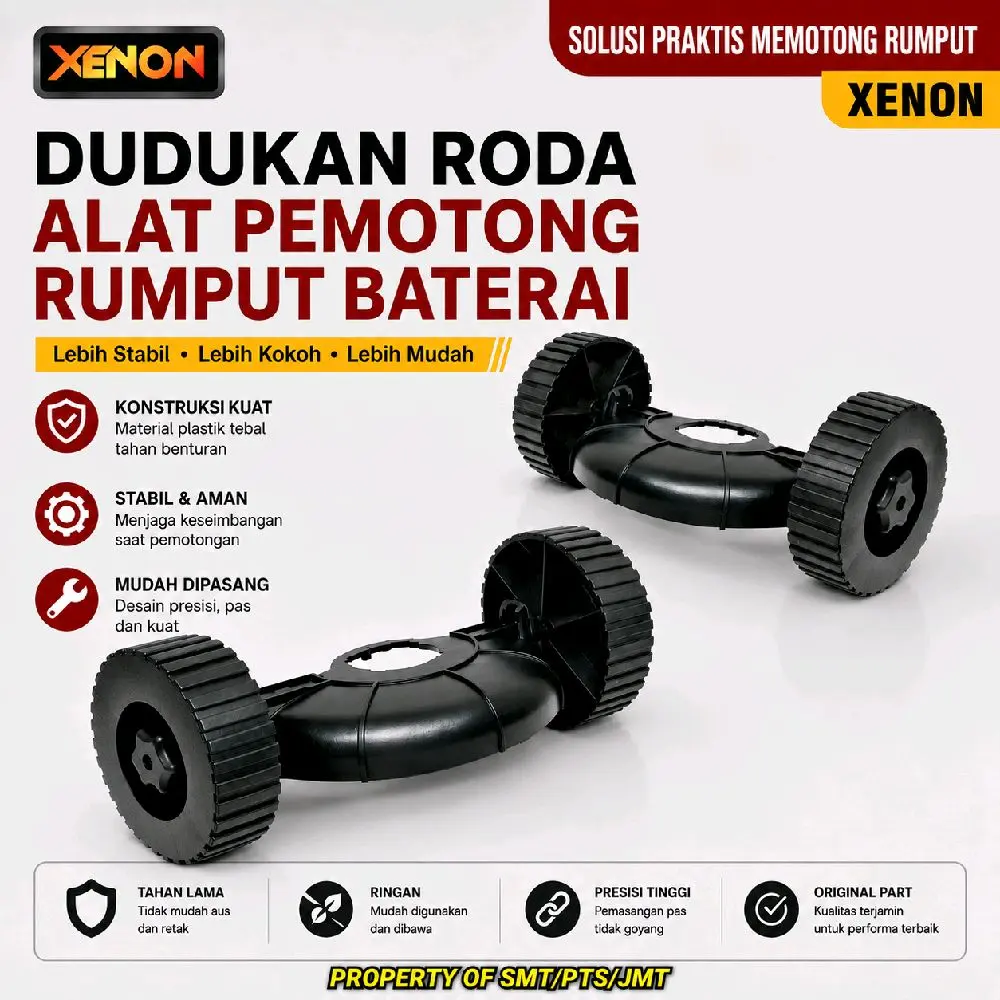 Dudukan Roda Mesin Potong Rumput Baterai Cordless XENON Double Wheel For Grass Trimmer Lawn Mower