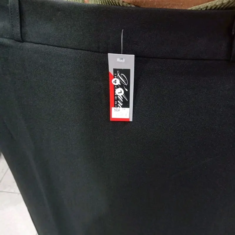 Rok kerja kantoran bahan kain A Line panjang HITAM dan biru navy wanita 4