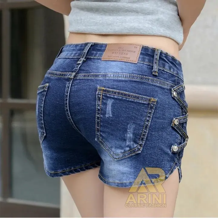 Arini jeans-Hotpants Tali Sobek distro Celana Pendek Wanita
