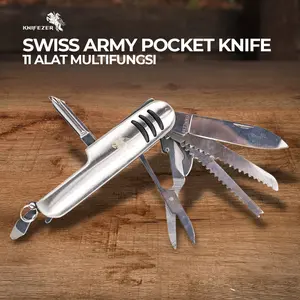 Pisau Lipat Pocket Knife KNIFEZER Hiking Camping Outdoor Multifungsi 11 in 1 - A3011