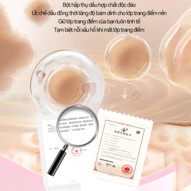 ￼VEECCI Phấn phủ, kiềm dầu, chống thấm nước lâu trôi, dành cho da khô và nhờn/phấn phủ/kiềm dầu/nén/bột/phấn phủ dạng nén/bột/ cushion kiềm dầu/Phấn Phủ/phấn phủ kiềm dầu/phấn nước kiềm dầu/ Cosmetic Nữ Women Mỹ Phẩm Trang Điểm 2