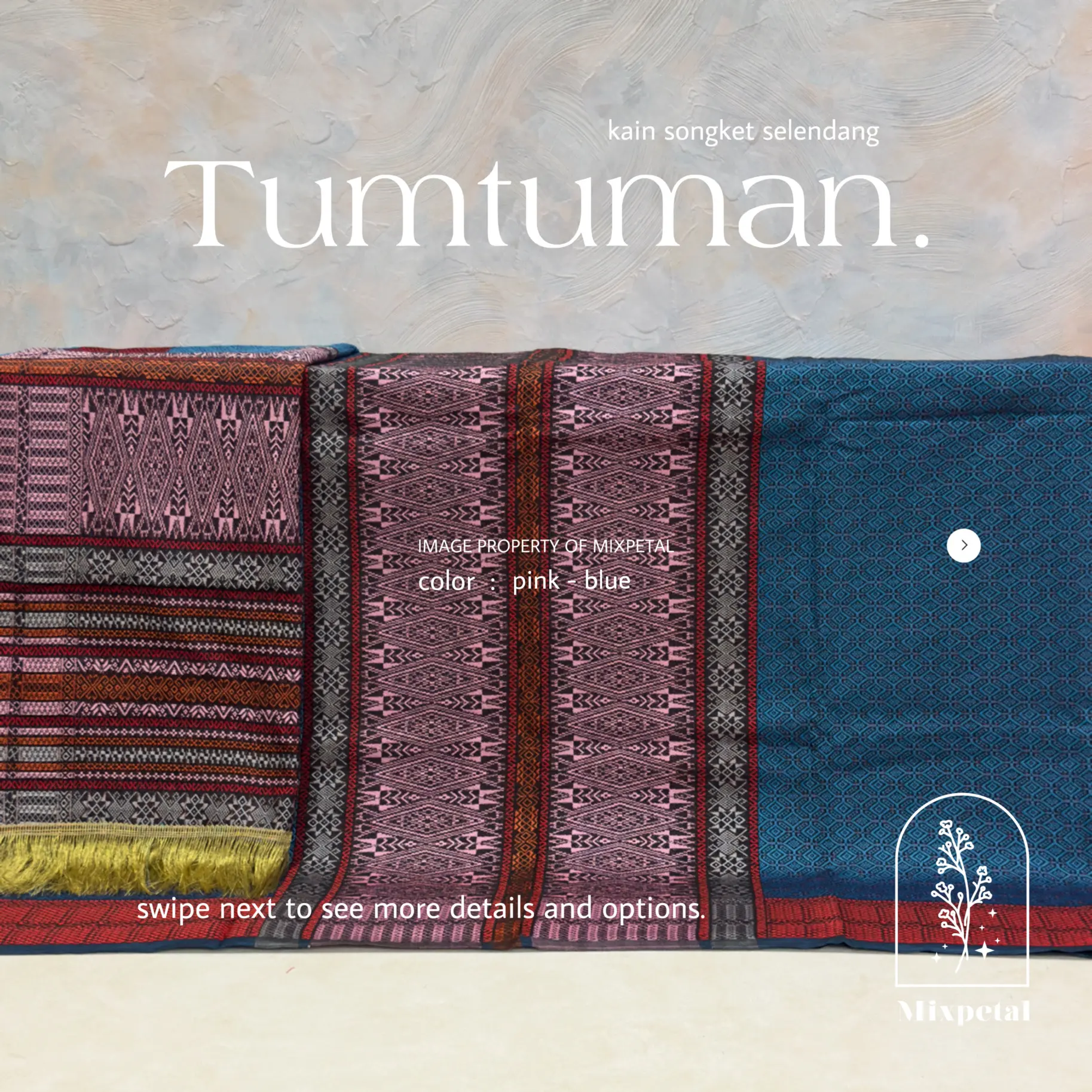 KAIN SONGKET SELENDANG TUMTUMAN