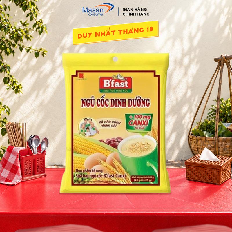 Thực Phẩm Bổ Sung Sữa Hạt Ngũ Cốc B'Fast Canxi - Túi 20 Gói x 25g