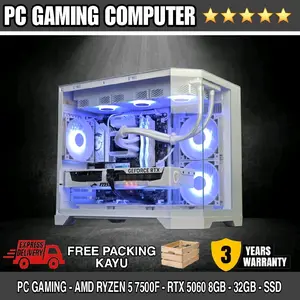 PC Gaming AMD Ryzen 5 7500f | RTX 5060 8GB | 32GB DDR5 | NVMe - White Edition