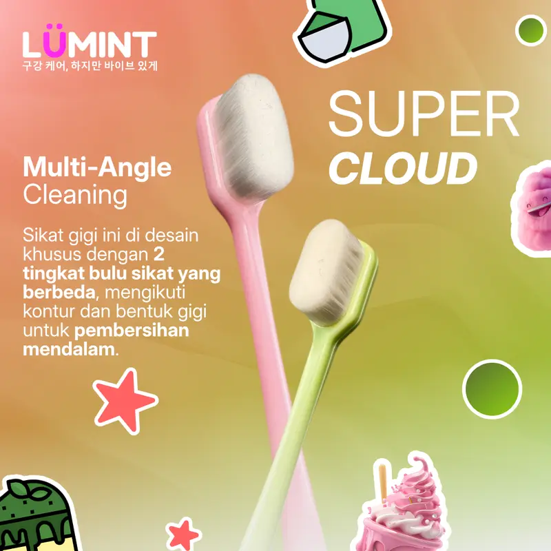 PROMO BUNDLE Lumint Toothbrush Sikat Gigi Selembut Awan untuk Gusi Sensitif + Lumint Tongue Cleaner Pembersih Lidah atasi Bau Mulut 8