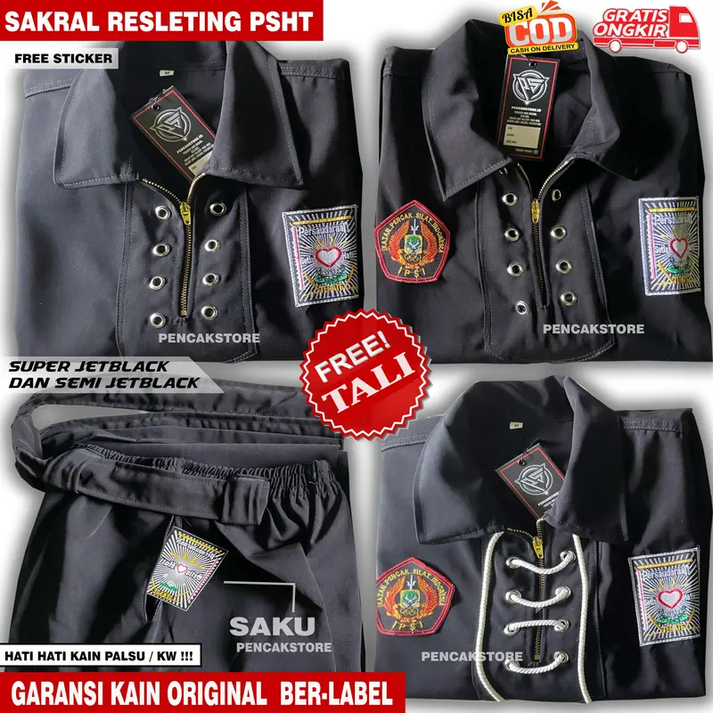 Sakral RESLETING PSHT SEMI JETBLACK DAN SUPER JETBLACK + BED IPSI DAN BENDERA free sticker 0