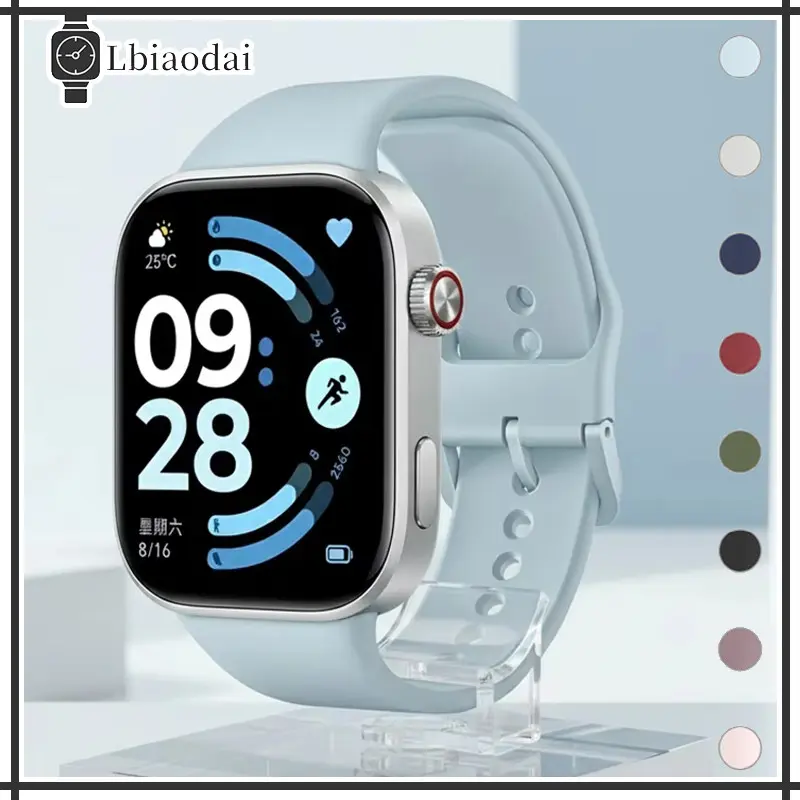 Original Silikon Silicone Strap for Redmi Watch 6 5 4 Strap Soft Sport Rubber Band Belt with Same Color Buckle Bracelet Watchband Accessories Tali Jam Smartwatch for Xiaomi Mi Band 9 8 Pro