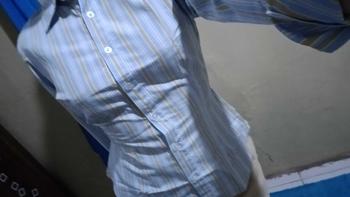 Product Review of Wispie Girl Boss Fitted Shirt | Kemeja kerja wanita fit garis stripe karet Lembut pink hijau biru from m**w 1