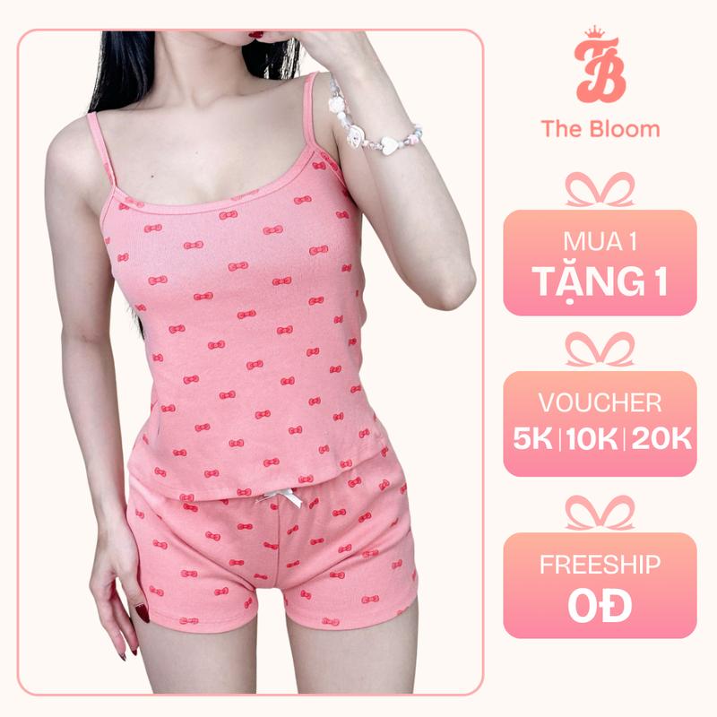THE BLOOM TẶNG KẸP TÓC Kitty Full Bộ Set Bộ Đồ Ngủ Nữ In Hello Kitty Áo 2 Dây Kèm Quần Mini Ngắn Form Ôm Body Bộ Đồ Ngủ Nữ Mùa Hè Áo 2 Dây Kèm Quần Mini Lưng Thấp Hot Trend - SE026 victoria secret pajamas