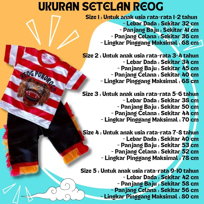 Set baju reog dan jaranan kuda lumping+cambuk Fashion 1