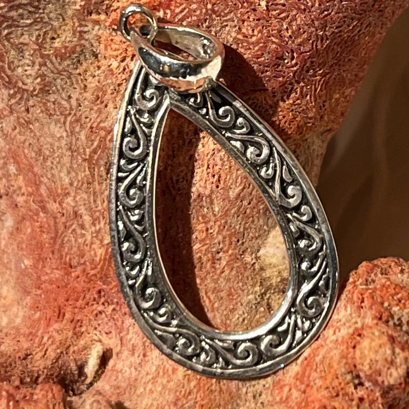 Black Lotus Pendant Tear Perak Premium 925 1