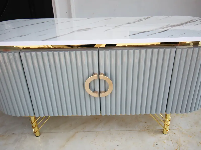 Seiji Meja TV Minimalis Modern Rak TV Lemari TV Bufet TV Minimalis Buffet Oval Credenza Aesthetic 6