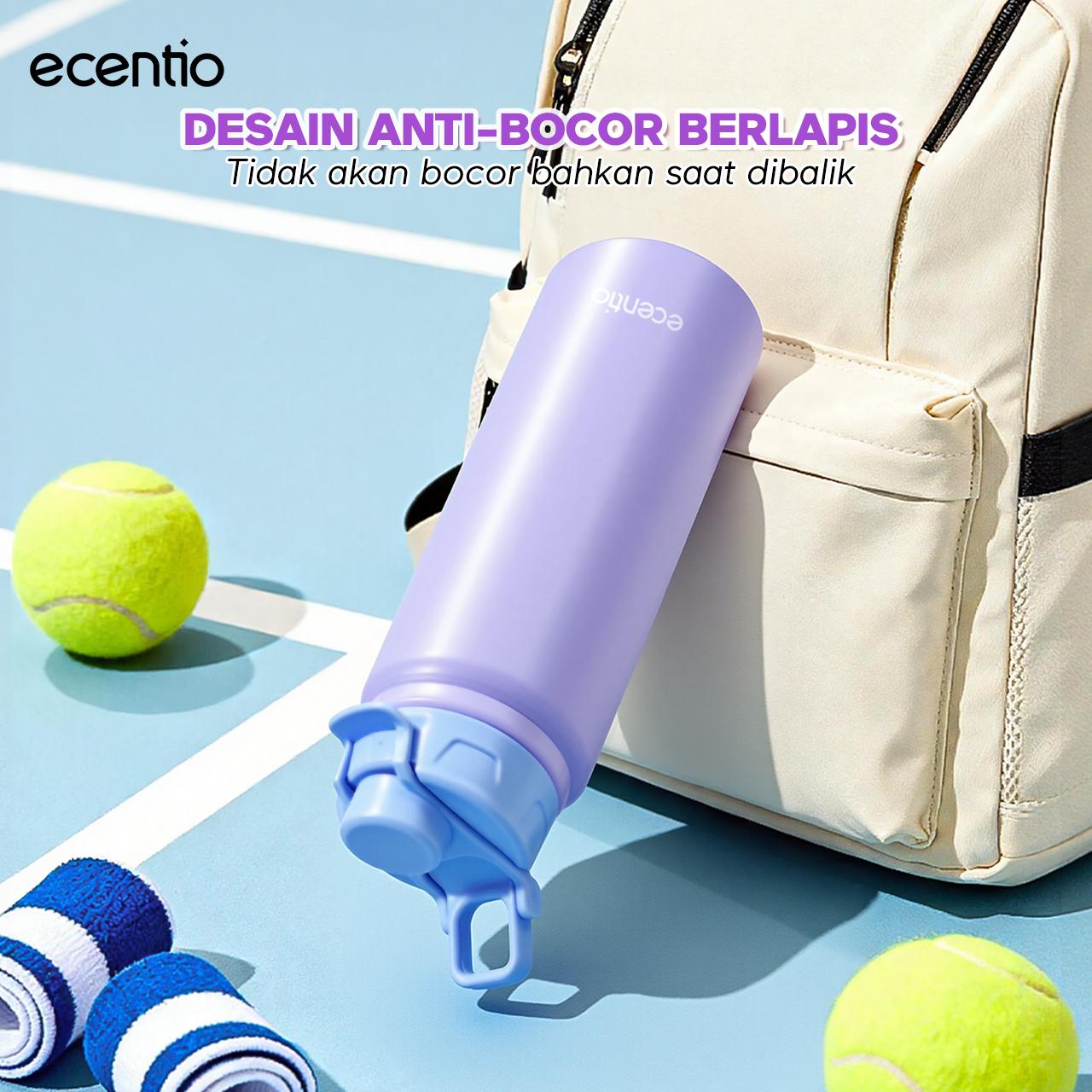 【 PO 22 Jan】【celyhome exclusive】ecentio 750ml Aluminum Bottle+550ml tumbler Stainless 【Soft Cloud Series】 sport outdoor lari Portable Tetap dingin selama 24 JAM Botol minum besar