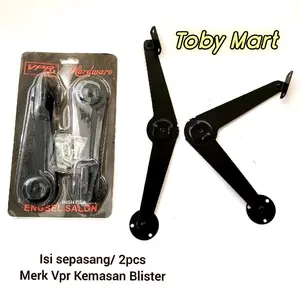 VPR Engsel Salon HITAM / Penahan Jendela Stainless 24cm