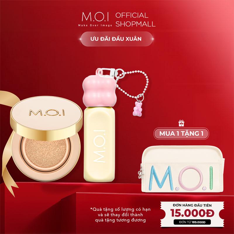 Bộ Đôi MOI Son Tint Bóng Gummy 3g Và Phấn Nước Premium Baby Skin Cushion 12g