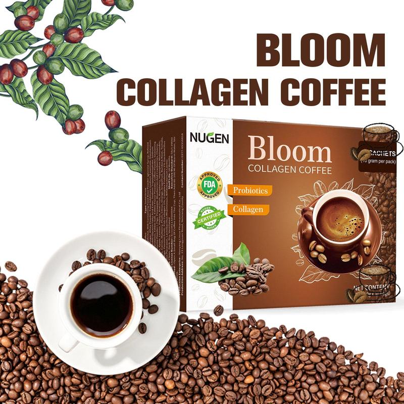 26-2【COD】(Beli 1 Gratis 1)(Peningkatan produk baru generasi ketiga) Bloom collagen coffee,BLOOM Kopi Kolagen Mekar, Minuman Padat, Kopi Instan, Kopi Hitam 1