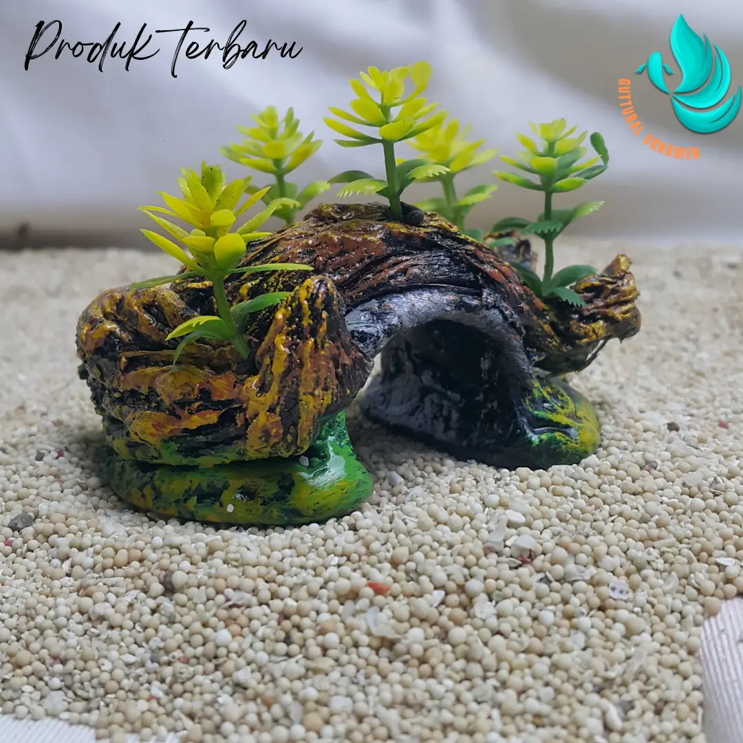 Jembatan terowongan akar Hiasan aquarium berbahan plastik